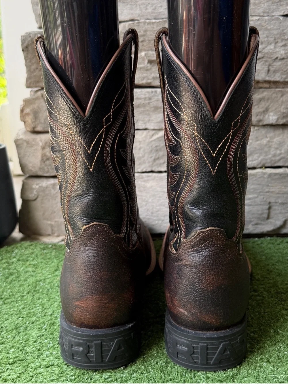 Ariat Amos Distressed Leather Size 6 Youth Kids Western Boots
